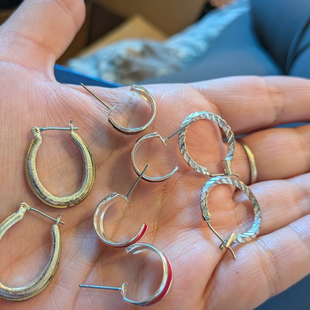 Elegant Silver Hoop Earrings Set RESELLER LOT
